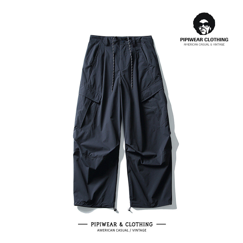 2026潮流户外工装裤子男抽褶多口袋弯刀男裤轻薄休闲裤阔腿长裤子,男装,休闲裤,淘宝优惠券,粉丝福利购,淘宝优惠卷