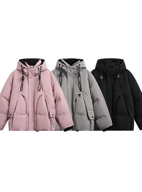 SEVENNOS连帽三色高品质粉色羽绒服 8094