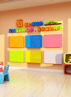 画室布置美术教室环创少儿艺术培训班幼儿园作品展示墙面装饰文i.