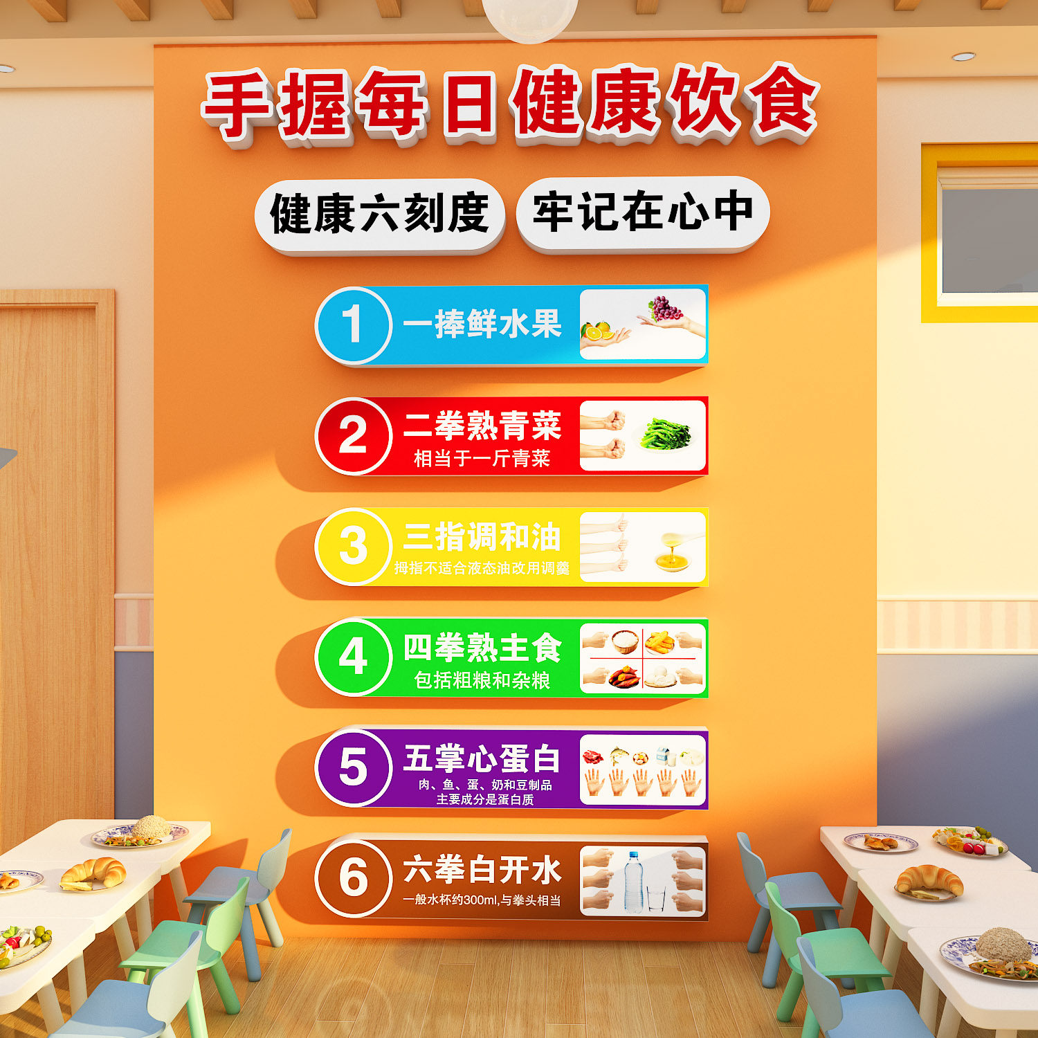 健康饮食物膳管理文化墙贴纸宣传海报挂图画体重管理医院体检中心