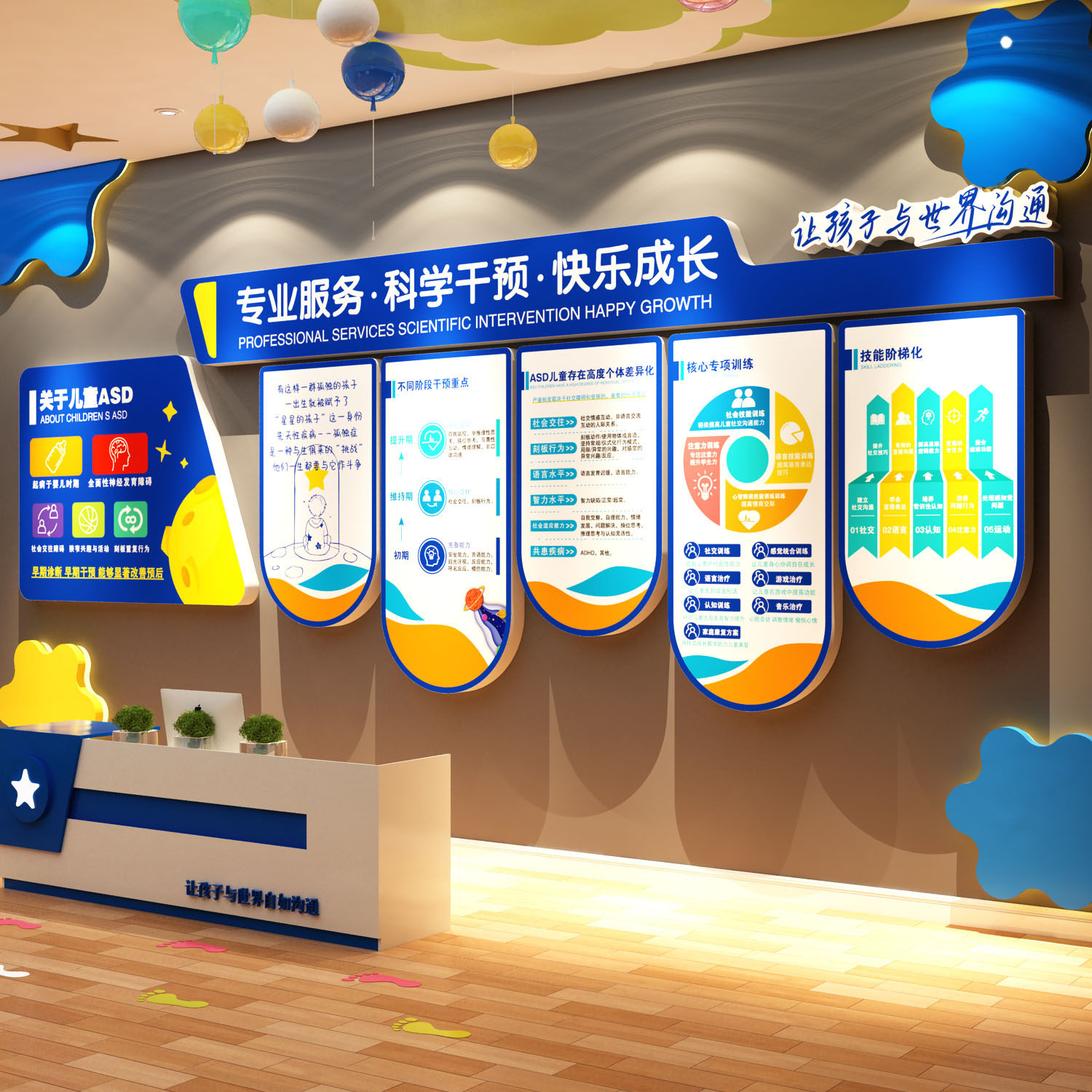 幼儿园教育理念环创主题墙面