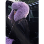TUshu 葡萄紫暖呼呼～秋冬毛绒雷锋帽子女保暖护耳东北旅游飞行帽
