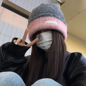 TUshu 保暖防寒堆堆帽护耳帽 慵懒感针织帽子冬季 双面实用款 ～大版