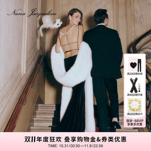 NanaJacqueline环保皮草披肩四米长高级感优雅气质多穿法礼服外搭