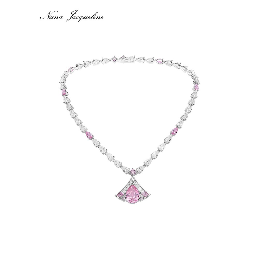 Nanajacqueline卢浮宫系列奢华时尚粉色渐变吊坠项炼女性覆古高端
