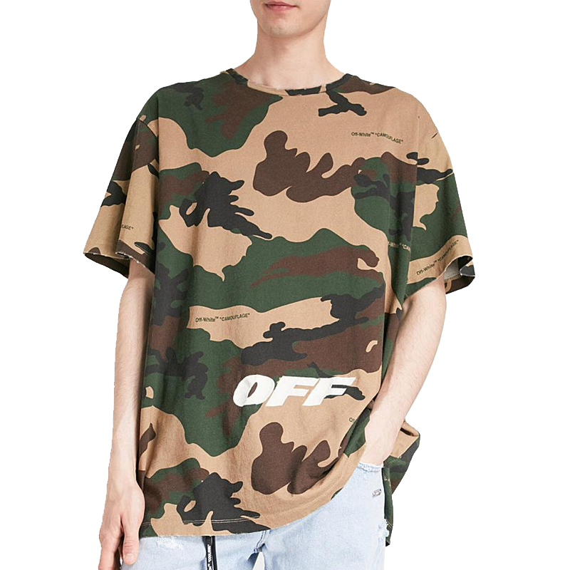 0FF WHITE 美国潮牌 OW男女同款迷彩T恤