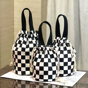 日系小众帆布网红大肚杯束口手提袋保温杯焖烧杯保护袋保温桶包女