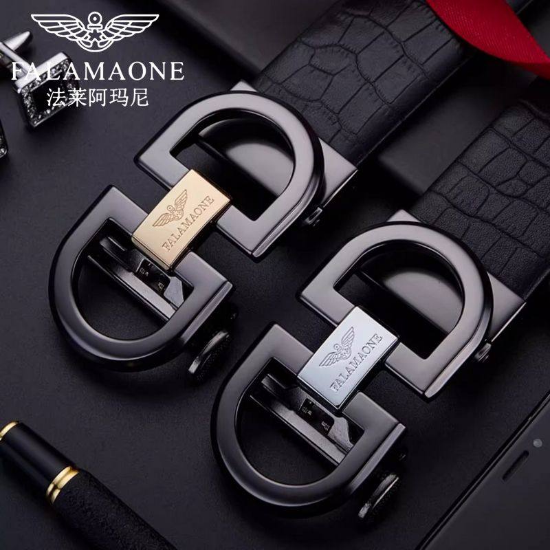 法莱阿玛尼皮带真皮男士D扣高档品牌时尚奢侈腰带自动扣裤带新款
