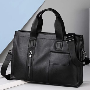 正品高档轻奢公文包男士手提包真皮单肩斜挎包商务电脑包公事男包