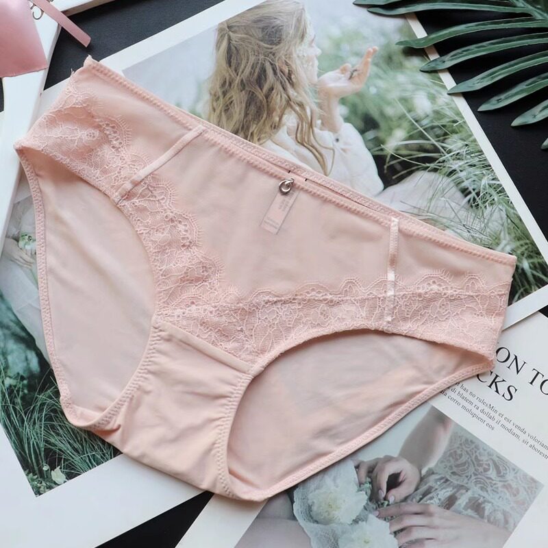 夏季内裤女透明蕾丝透气性感低腰少女三角裤舒适透气提臀冰丝短裤