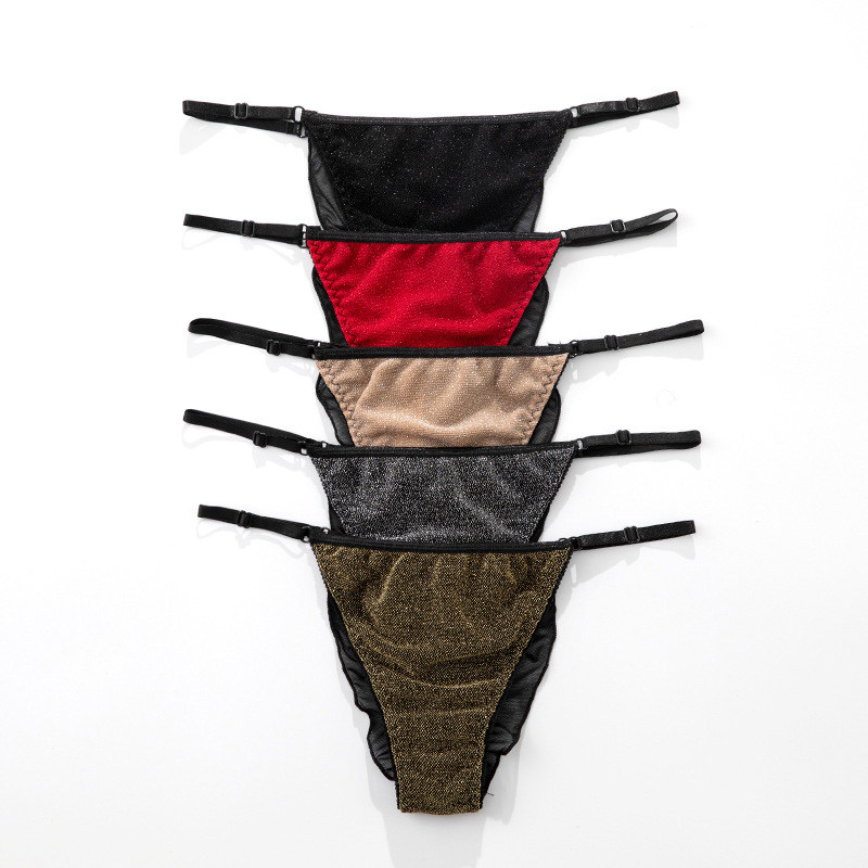 欧美辣妹性感蕾丝内裤女网纱透气透明细带少女低腰三角裤露臀短裤