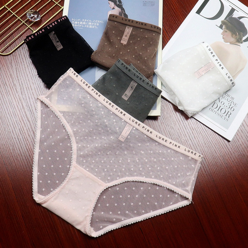 欧美字母内裤女性感诱惑迷人三角裤透明透气亲肤少女士内内低腰