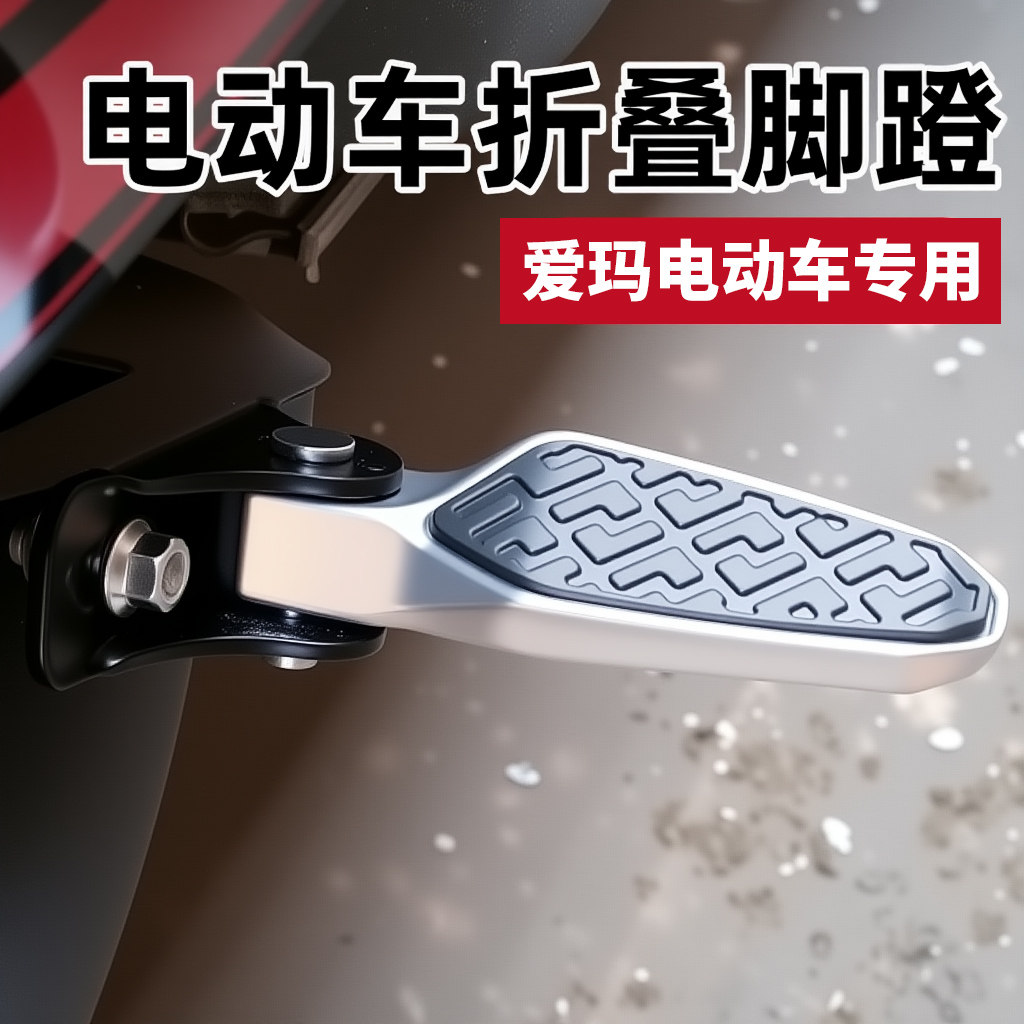 熙思朗爱玛电动车脚踏两侧折叠后脚踏脚蹬扩展改装脚托后搁脚专用