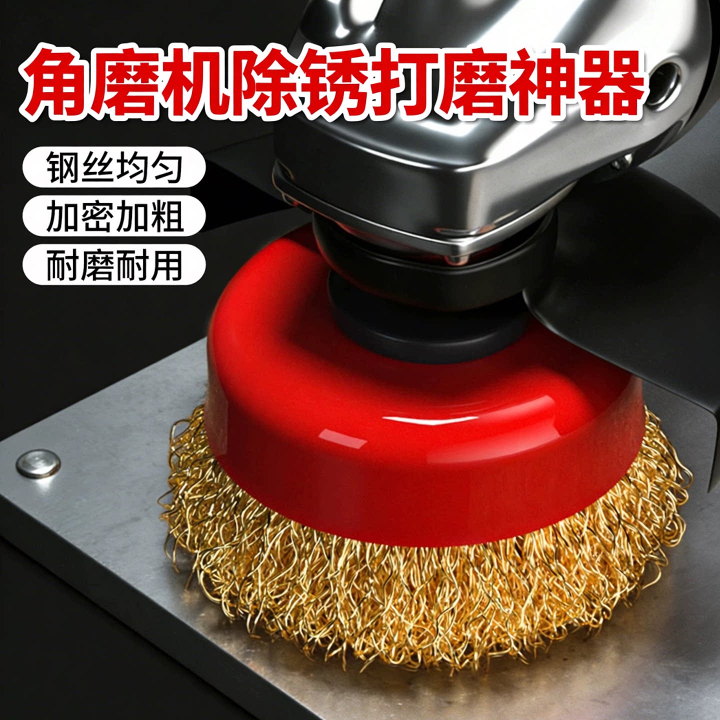 角磨机除锈打磨神器手磨机碗型钢丝刷铁锈金属清洁抛光球角磨机