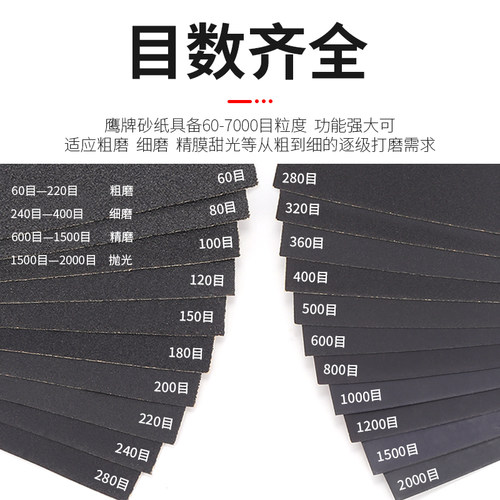 砂纸抛光超细磨水磨水砂纸磨砂沙纸砂布砂纸片细60-2000目套装