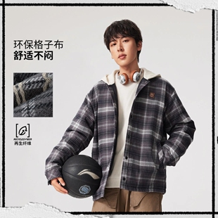 李宁反伍2026春季新款宽松男子外套保暖连帽运动潮流棉服AFMW001