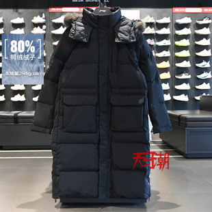 李宁男子长羽绒服2025冬季 连帽80%鸭绒保暖宽松外套AYMV343 新品