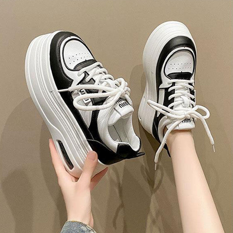 小众设计感厚底增高8cm小白鞋女2025秋冬新款休闲板鞋休闲运动鞋