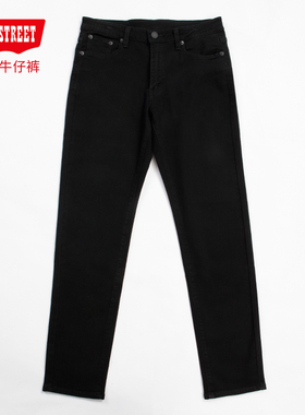 第五街5th street黑色牛仔裤男装梭织微弹修身小直筒春秋季长裤