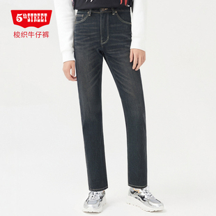 215332 第五街5th 弹力加厚牛仔裤 中腰小直筒男装 244 street修身