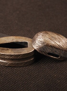 龙泉世剑 日本装具 刀镡金具 镶金镀银高档手工缘头 平直传统柄帽