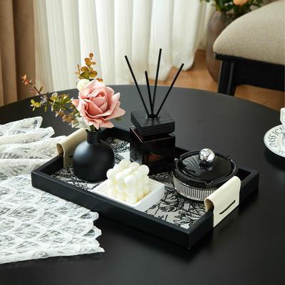 法式提花香薰托盘中古风