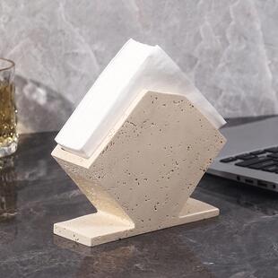 高级感西餐厅立式纸巾架桌面创意餐巾纸架托方形纸巾座装饰品摆件