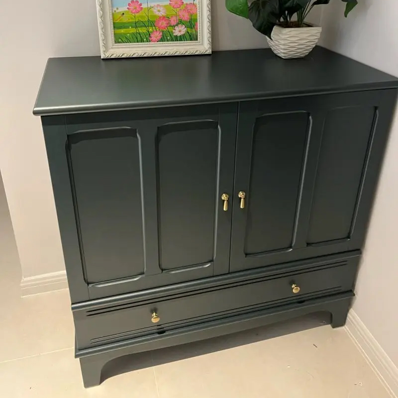 IKEA宜家鲁马尔普柜子深蓝绿色102x101厘米收纳储物柜落地置物架