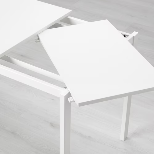 IKEA宜家望斯塔伸缩型餐桌白色黑色80/120x70厘米家用客厅桌子