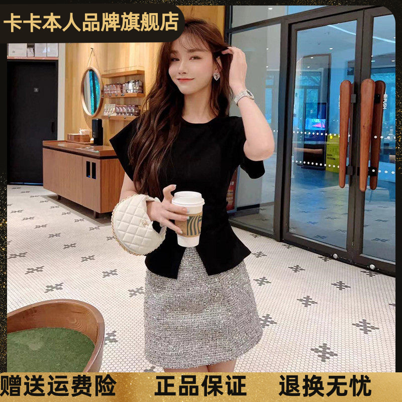 卡卡女装官方旗舰飞袖T恤上衣