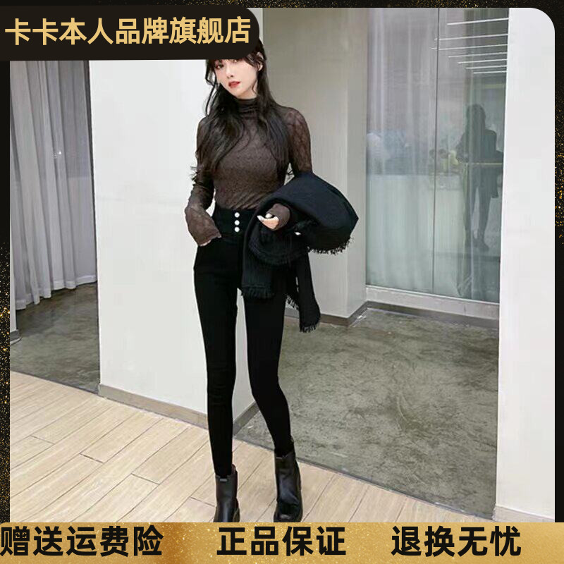 卡卡官方旗舰提臀小黑裤高腰