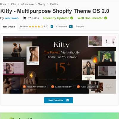 服装服饰电子产品珠宝首饰美容化妆品Kitty Shopify建站主题模版