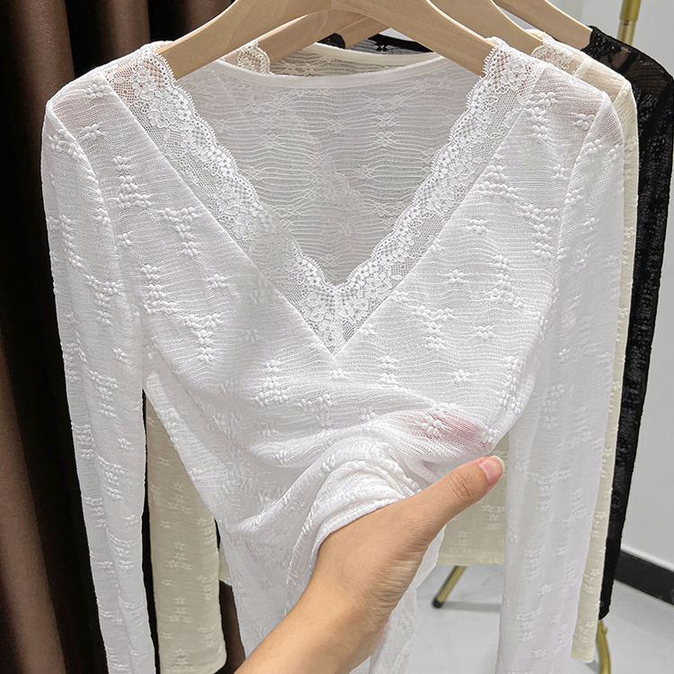 内搭透视网纱上衣高级感