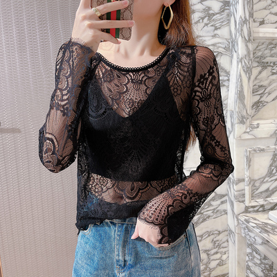 打底衫女秋冬内搭透视性感内搭纱