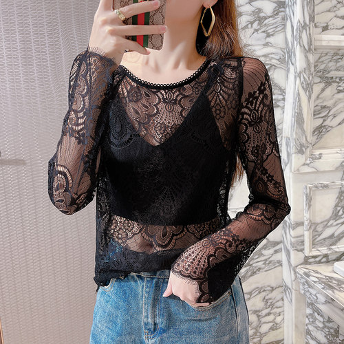 打底衫女秋冬内搭透视性感内搭纱