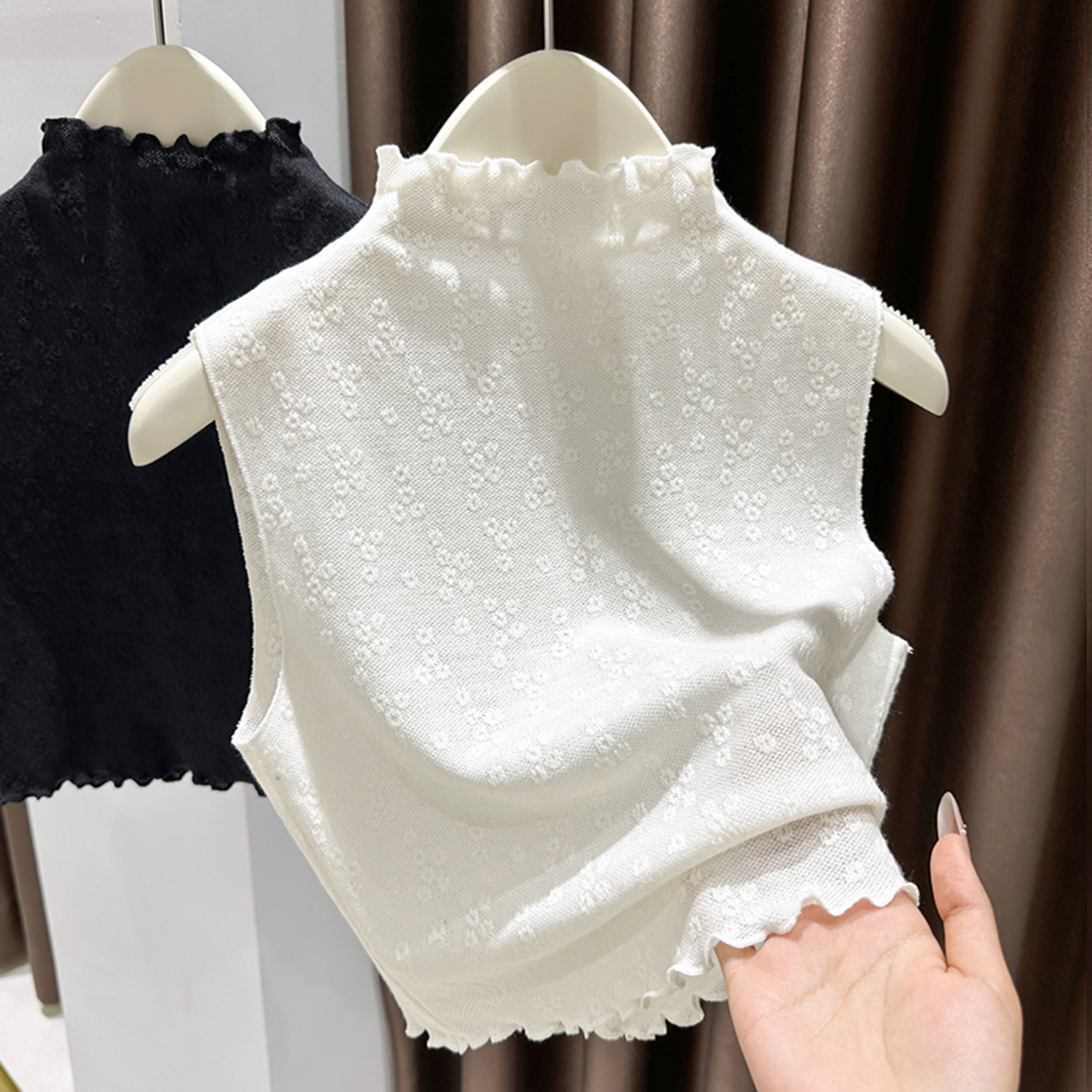 蕾丝假领子打底衫女早秋季