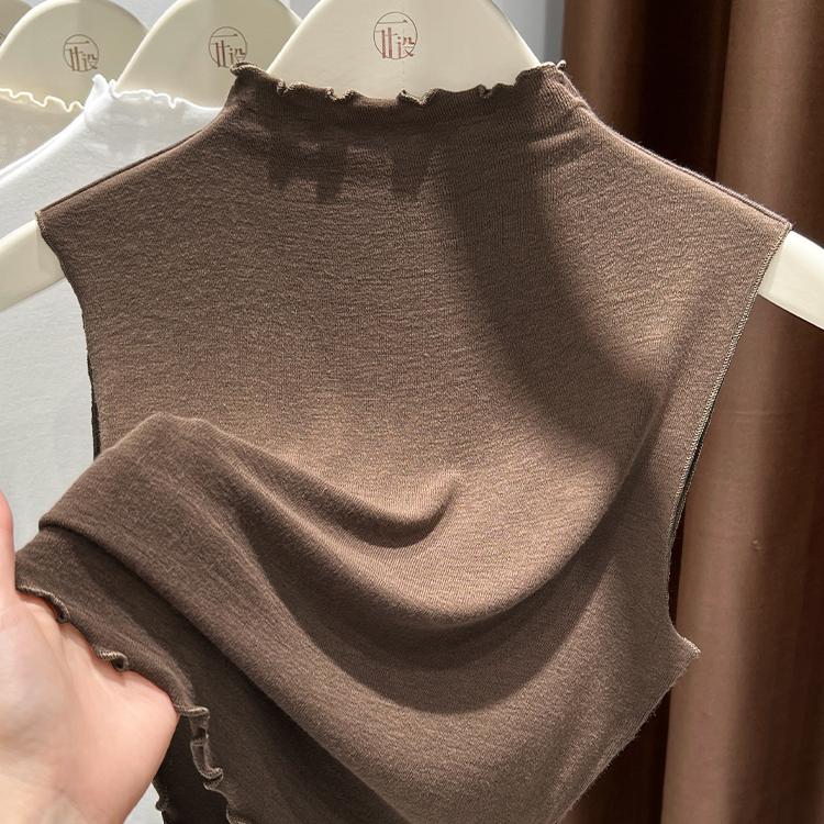 木耳领假领子百搭女高档秋冬软糯面膜针织木耳花边打底衫