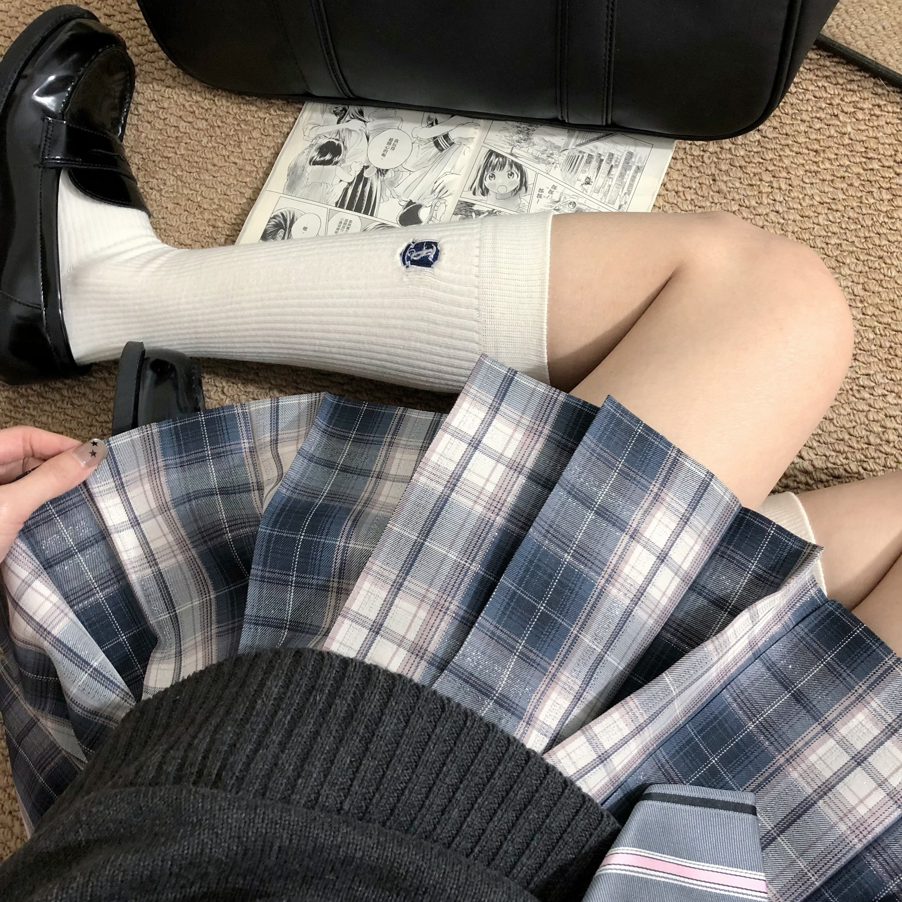 【星月银河 现货掉落】暗燃星火原创JK制服格裙正版学生百褶裙子