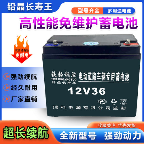 12V大容量电瓶免维护干电瓶夜市12v36ah蓄电池摆摊照明抽水机音响