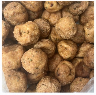 湖北广水特产手工制作豆腐圆子菜籽油炸丸子一斤17元拍4斤包邮