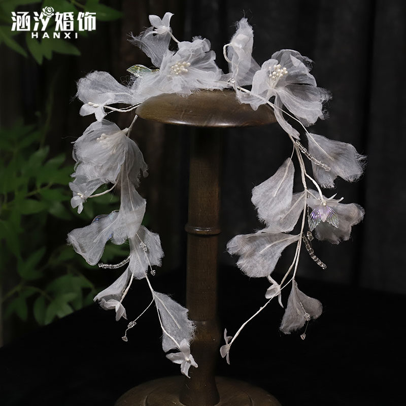 涵汐新款手工拉丝绢丝仙美头饰