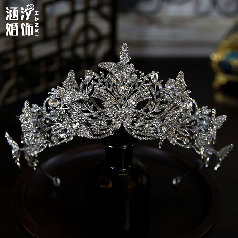 涵汐新娘水钻蝴蝶皇冠发饰