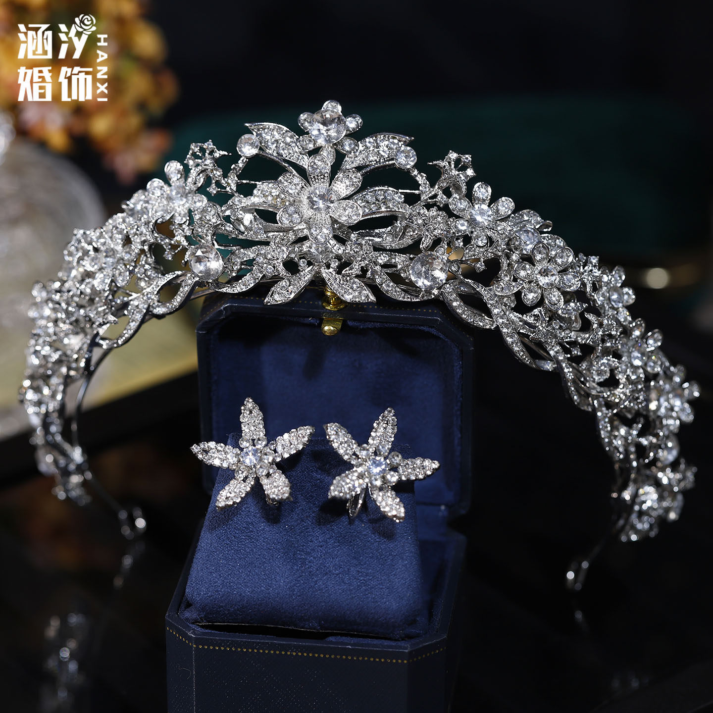 涵汐高级感重工闪亮新娘皇冠
