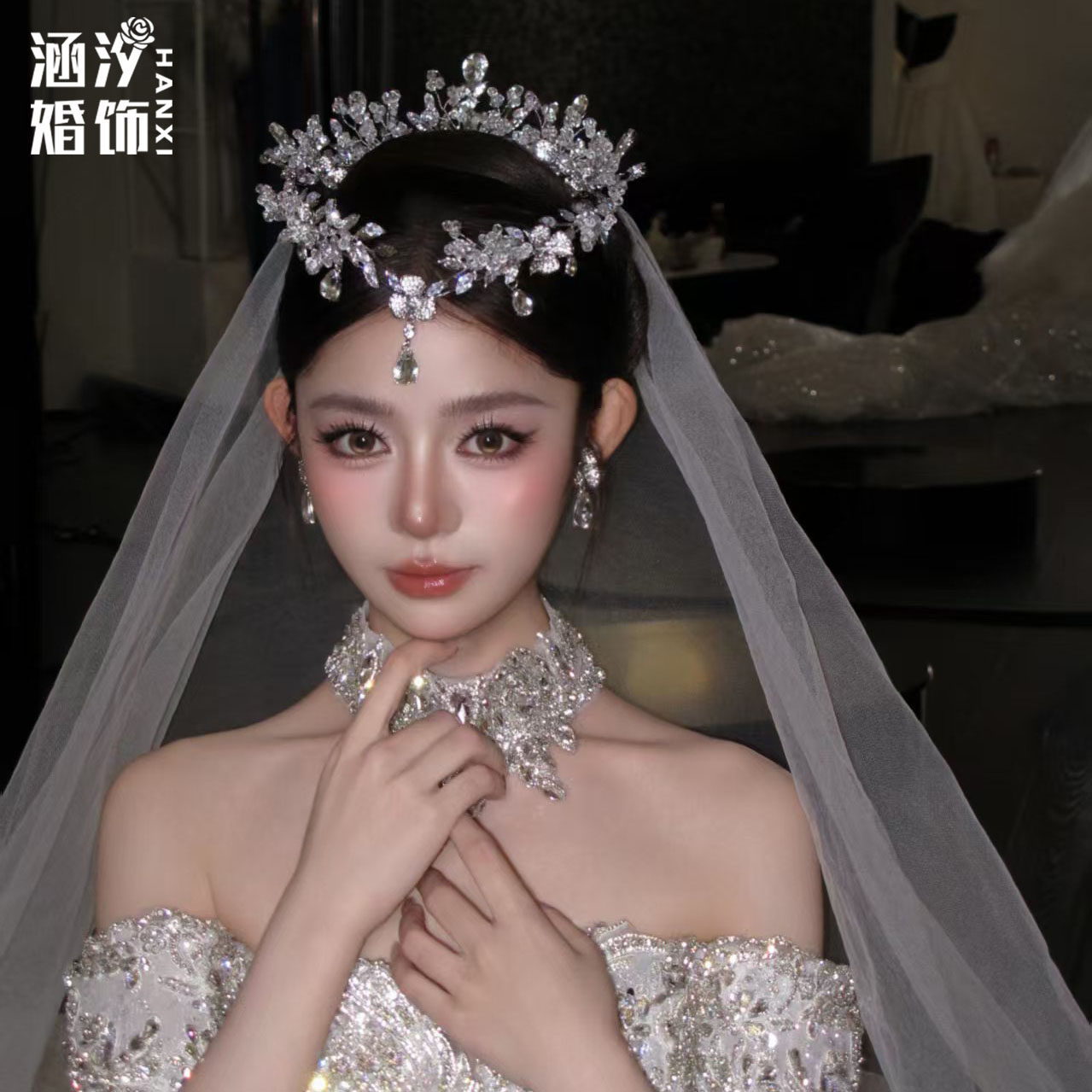 涵汐奢华水晶闪钻新娘额饰皇冠