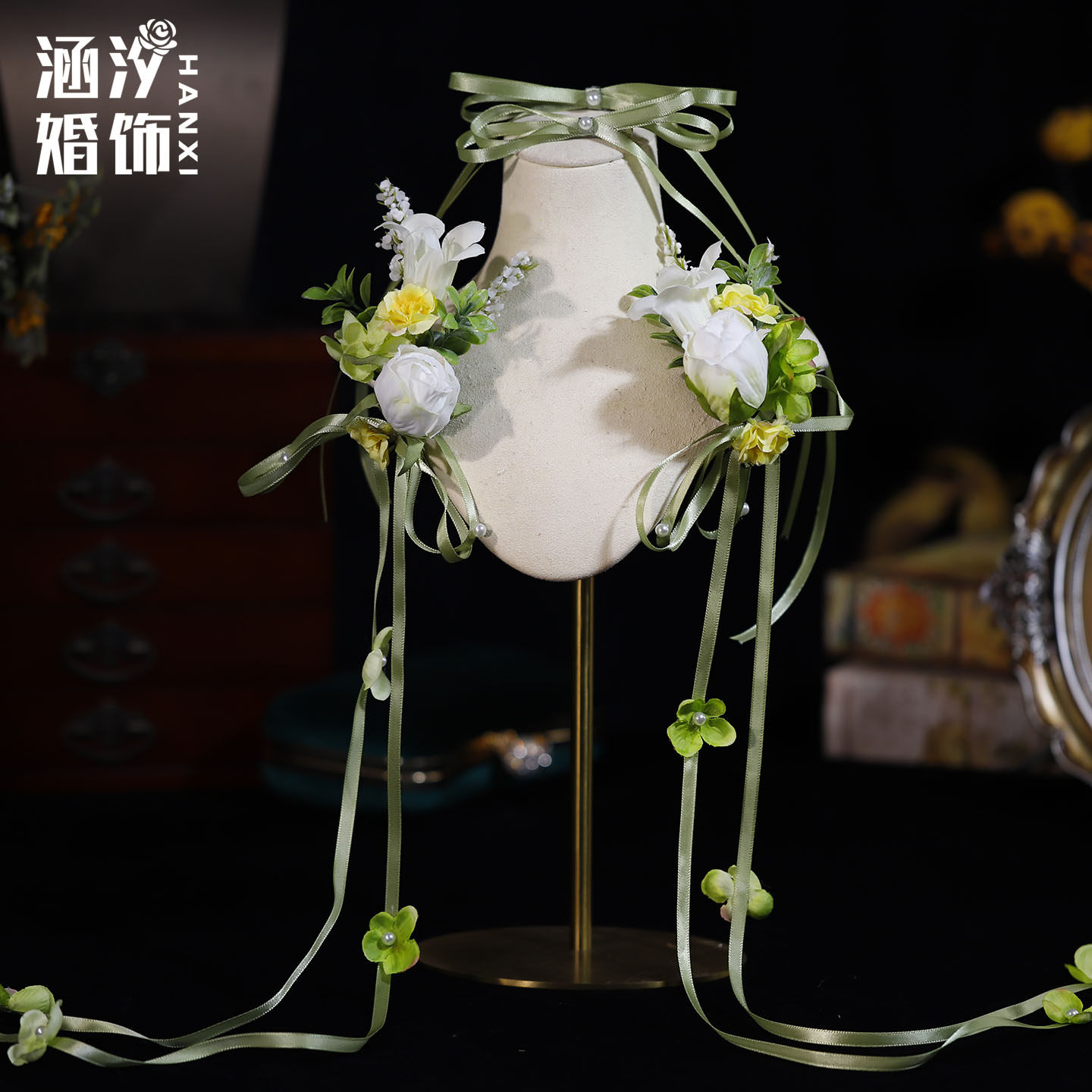 涵汐古风花朵流苏发钗秀禾百搭