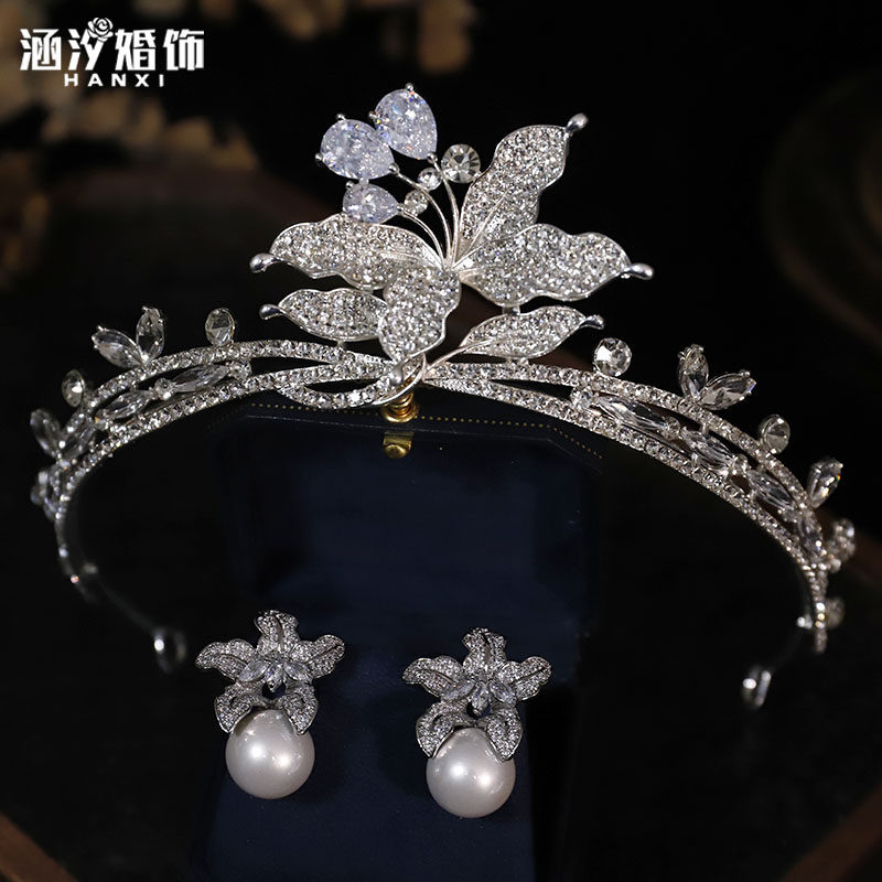 2024新款主婚纱锆石精致新娘皇冠生日大气甜美公主简约王冠头饰