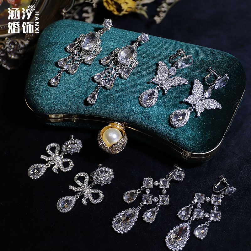 涵汐新款高级感新娘流苏耳环耳饰图片