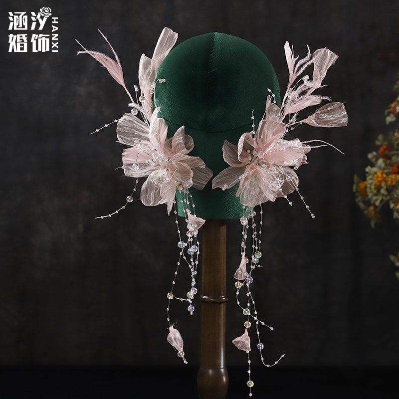 涵汐新款森系超仙粉色发夹
