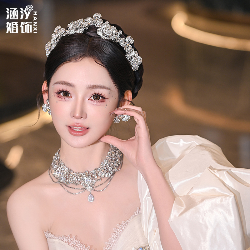 超仙重工花朵水晶皇冠头饰王冠