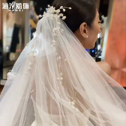 新款铃兰花头饰头纱新娘结婚头饰